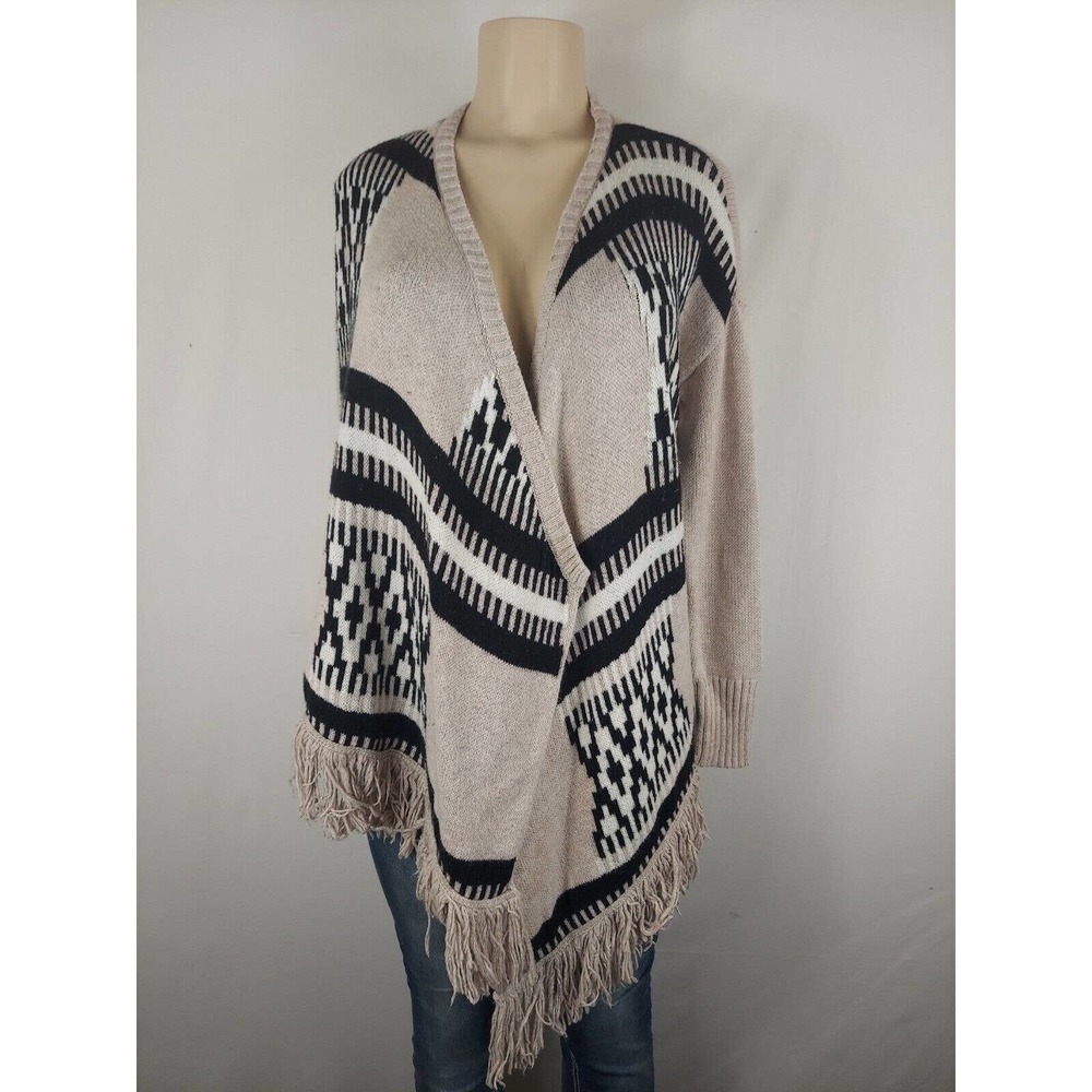 American Eagle Knit Boho Fringe duster Cardigan Sweater Womens Size small